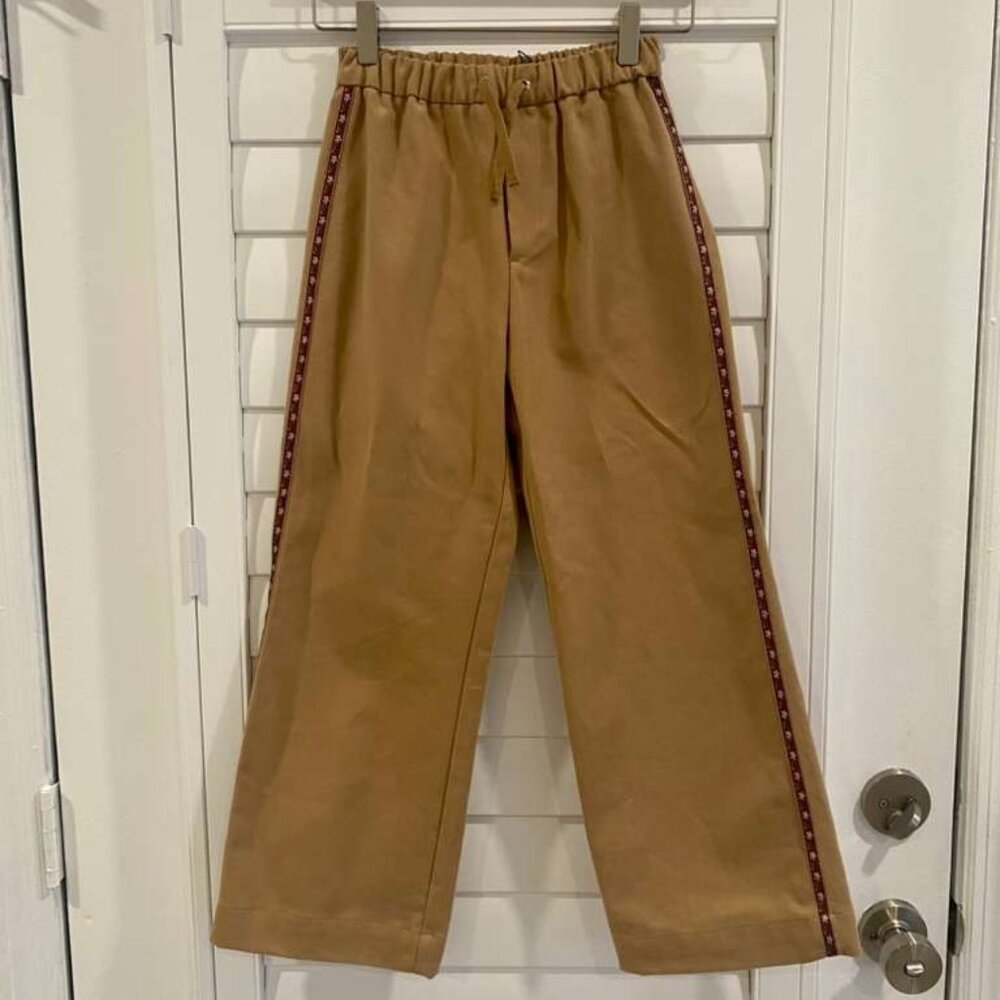 NWT ZARA Girls Brown BAGGY WIDE LEG Cotton Twill Pants – SIZE 9